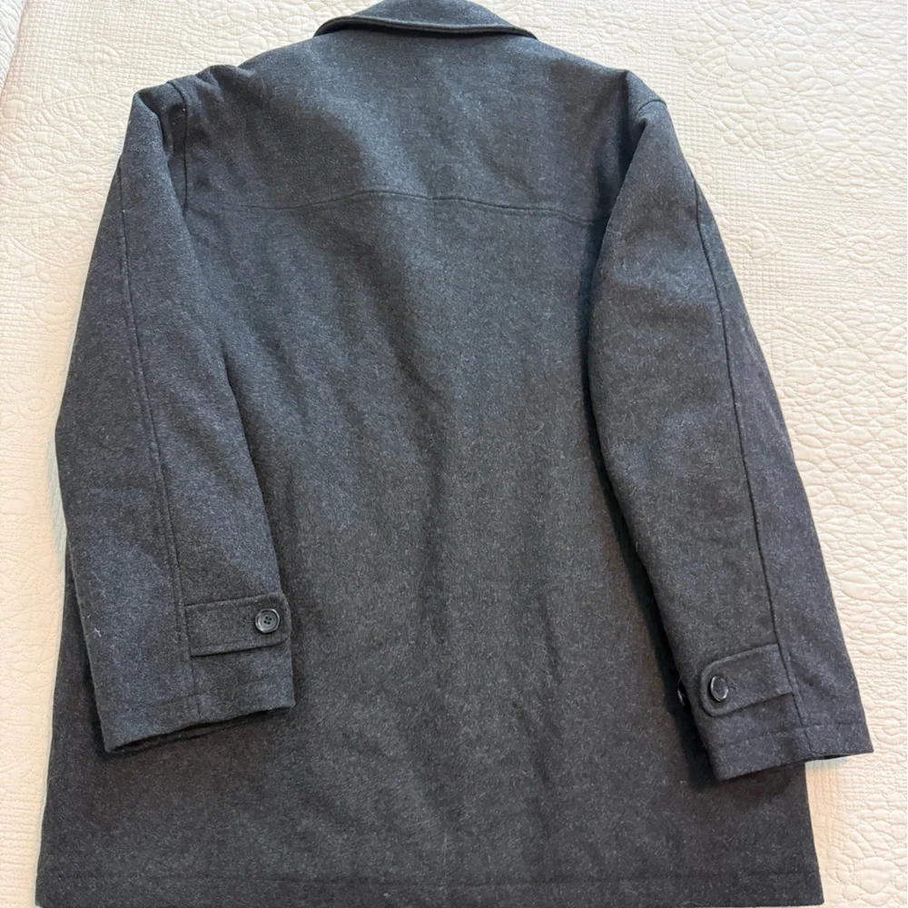 London Fog Charcoal Pea Coat Trench Coat - Picture 6 of 11
